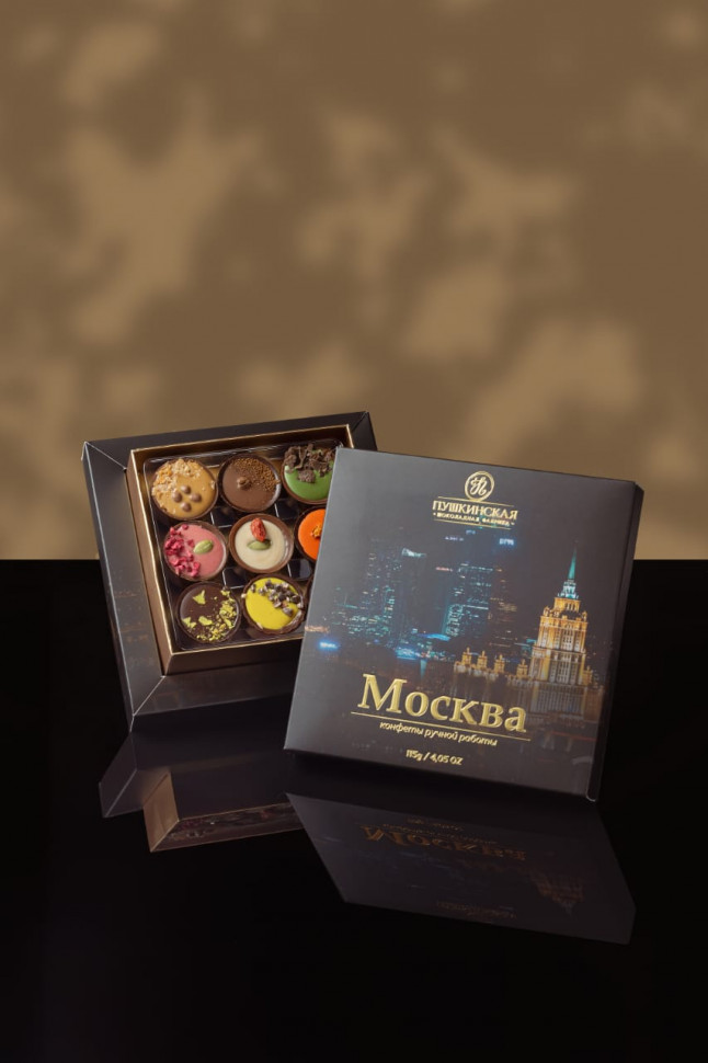  Пушкинская фабрика Конфеты Ассорти (Москва), 115г(чёрная коробка) в Калуге