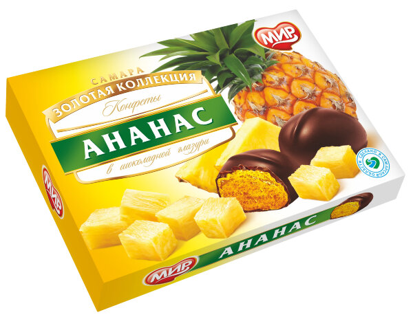 №2 КФ МИР Ананас в шоколадной глазури 160г в Калуге